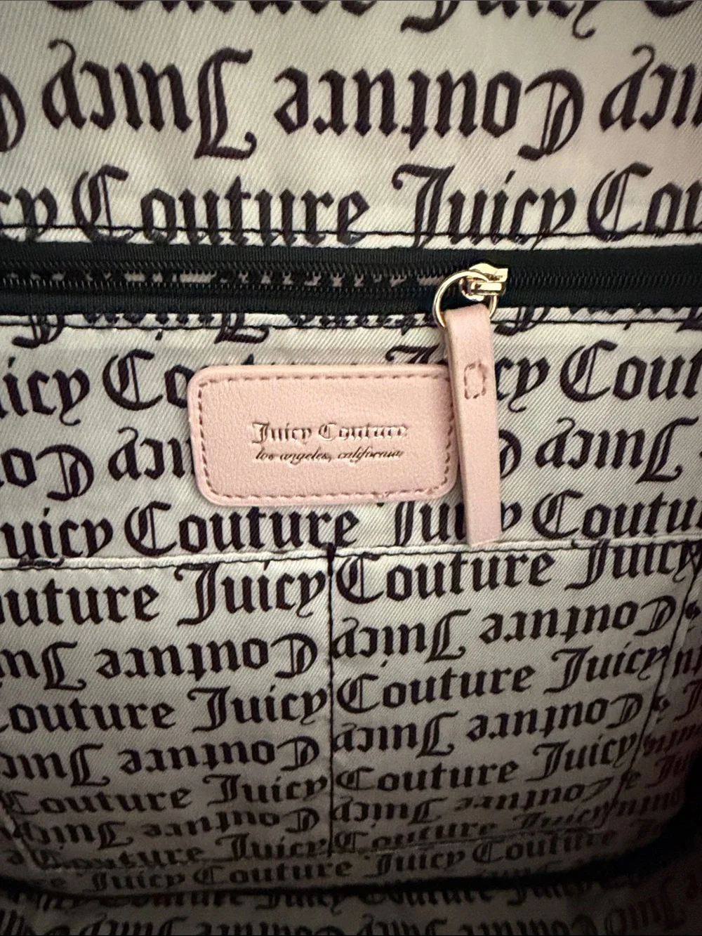 Juicy Couture Blush Pink Embossed Logo Backpack Brand New !!